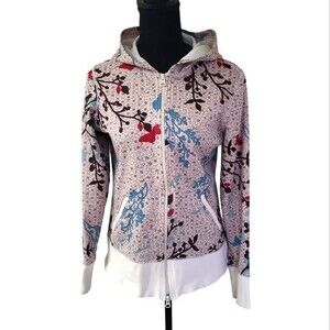 Vintage EUC Athleta women's hummingbird butterfly floral pattern Athletic jacket